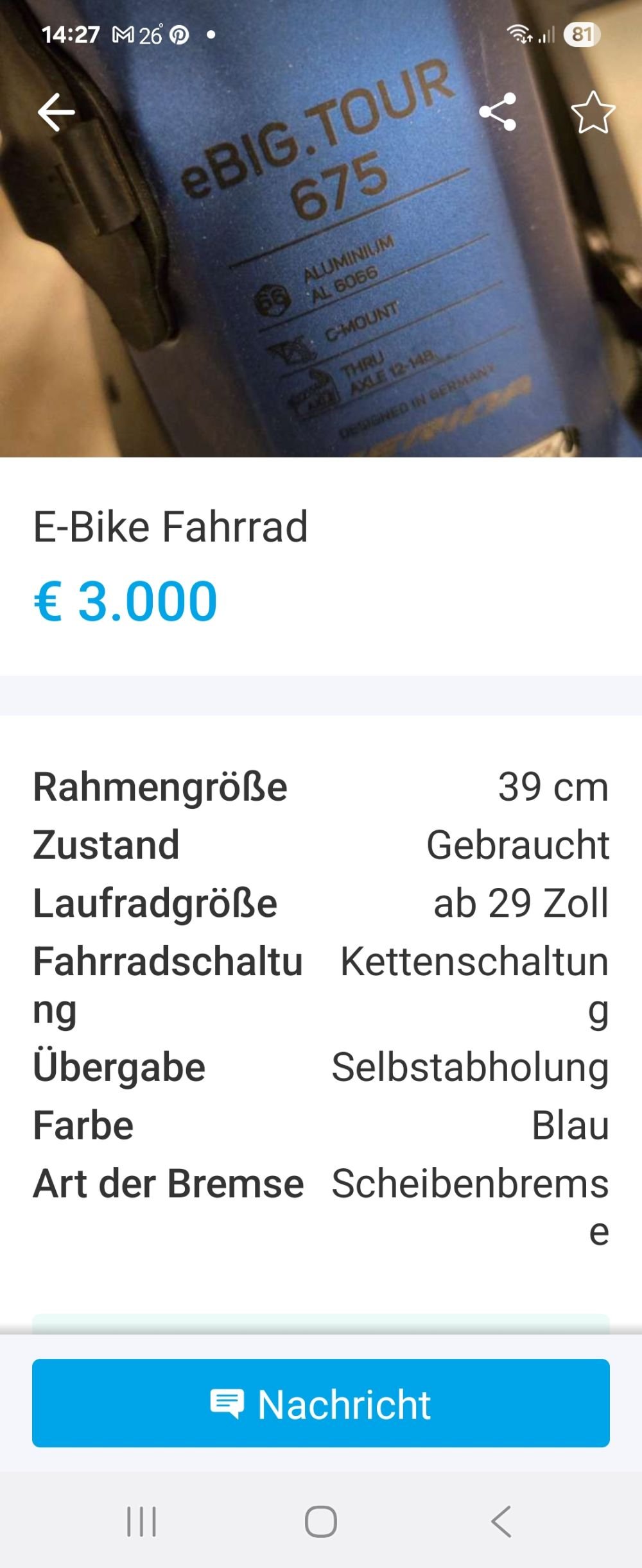 EBike/Pedelec Merida eBIG 675
