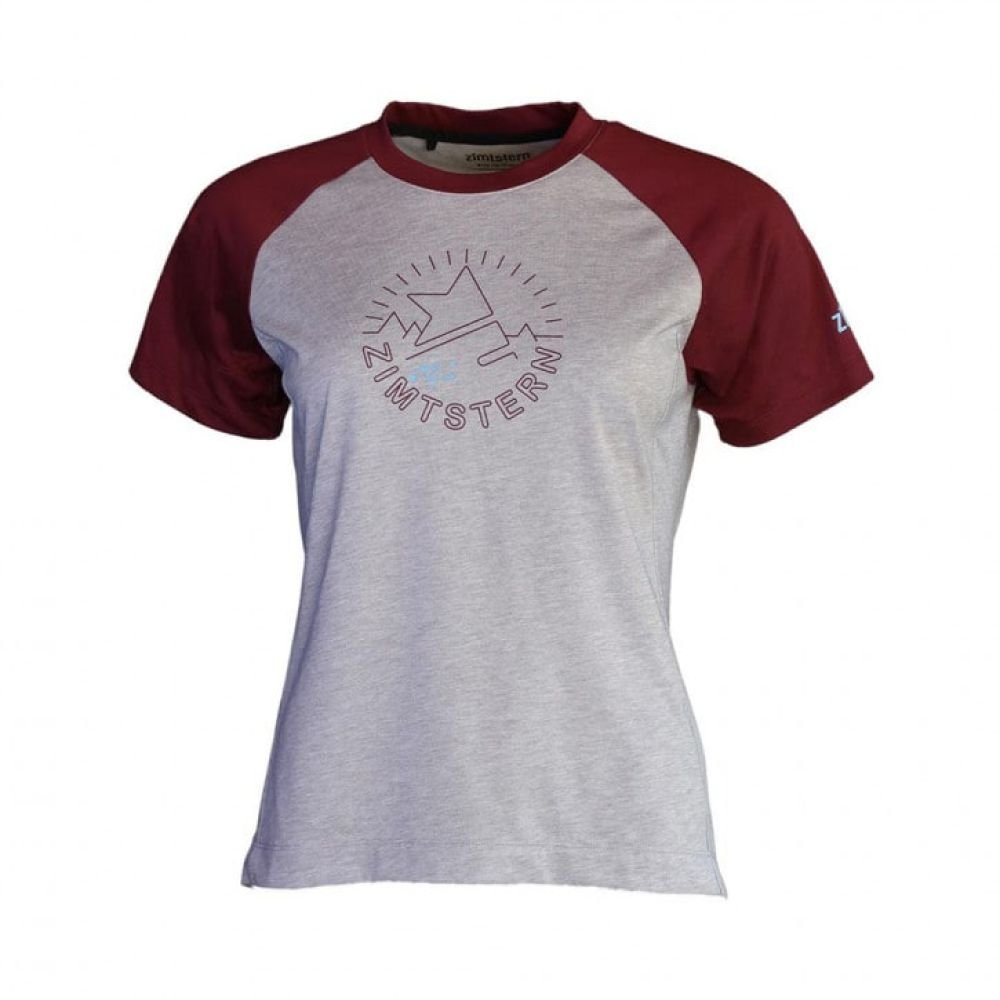 Zimtstern PureFlowz Shirt SS Wmns Glaceir Grey Melange / Windsor Wine S