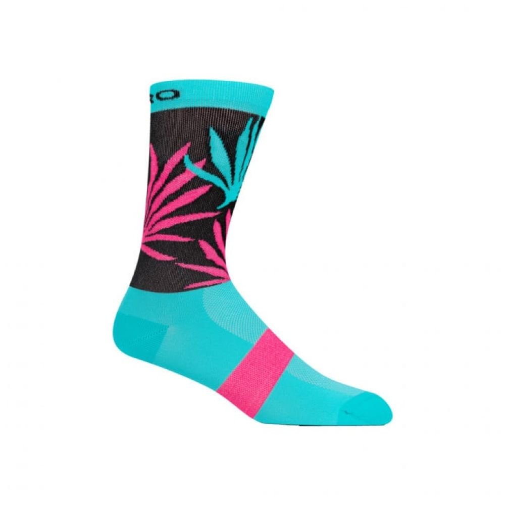 Giro Comp Racer High Rise Socken screaming teal/neon pink M