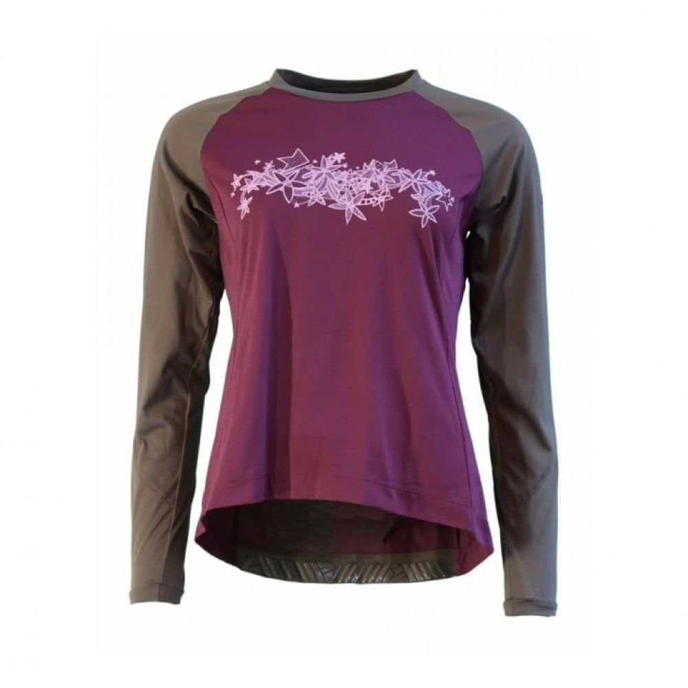 Zimtstern PureFlowz Shirt LS Wmns Windsor Wine / Military Olive - S