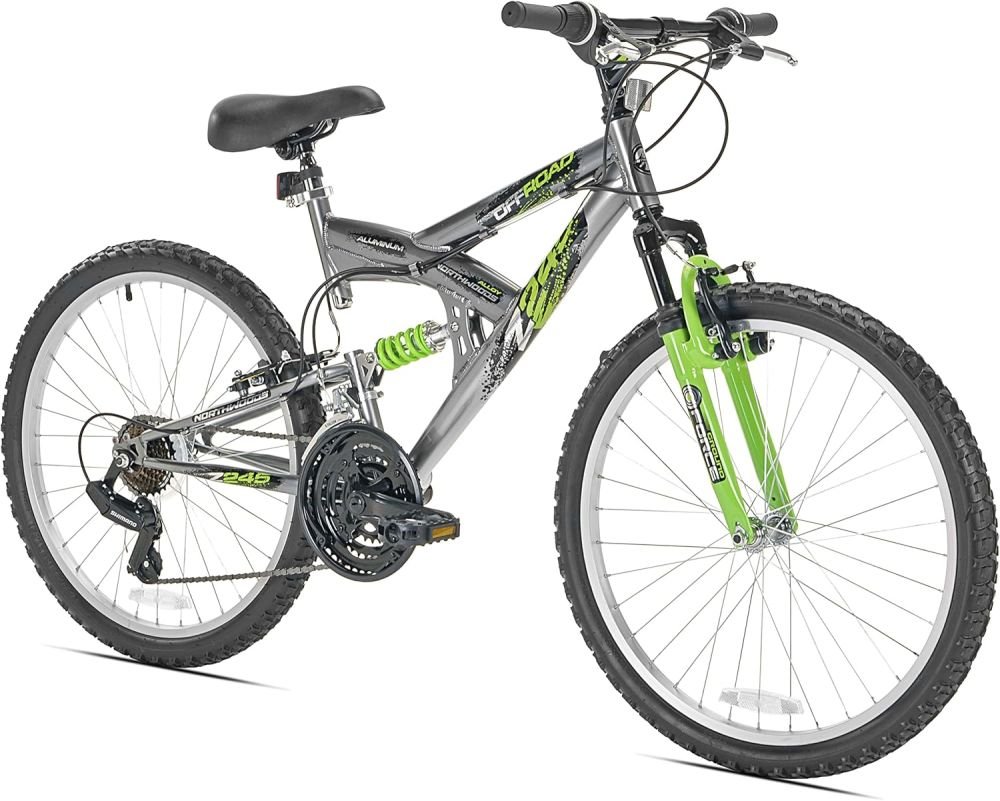 Kent International Northwoods Aluminum Full Suspension Mountain Bike - 26-inch or 24-inch Bike