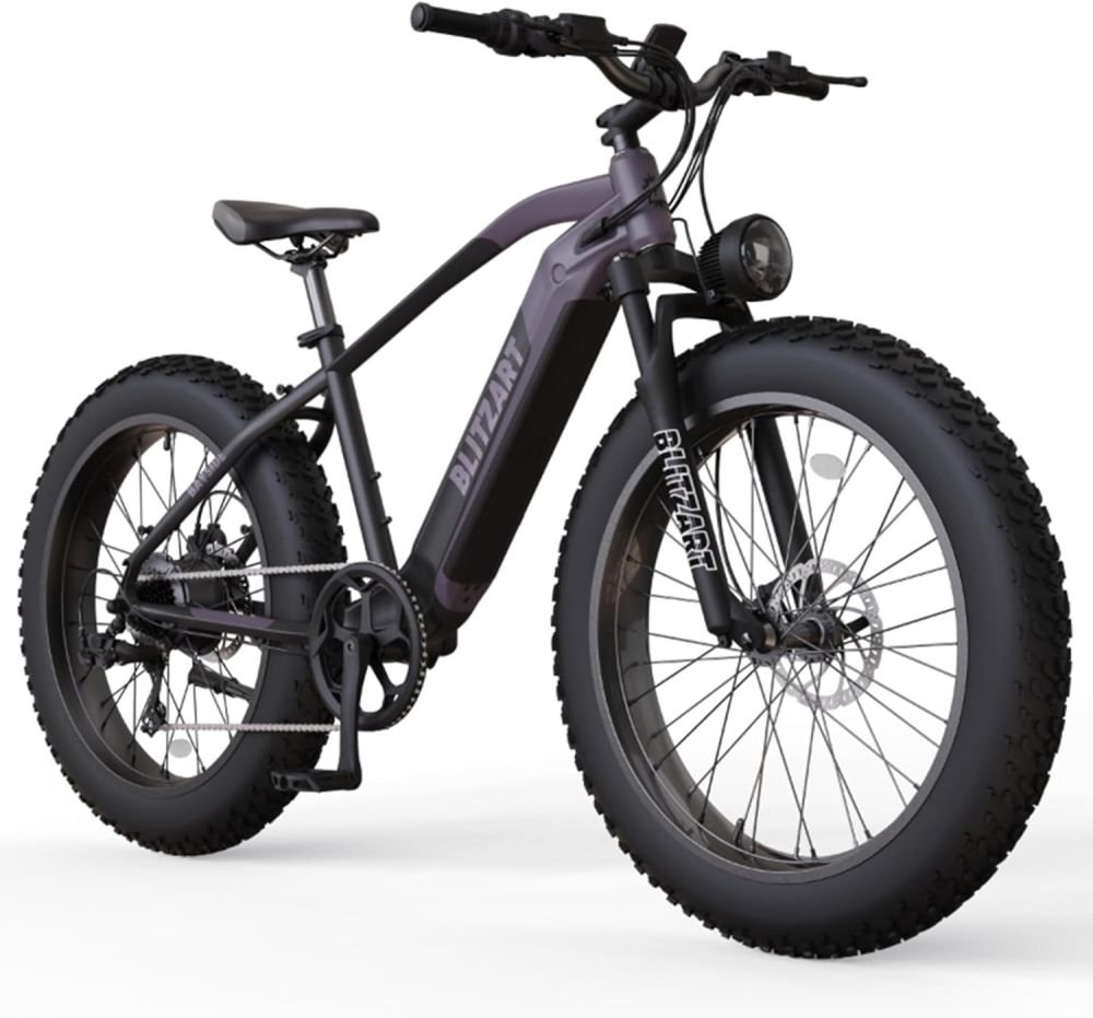 Electric Bike for Adults, 1100W Peak E-Bike, 26 x 4” Fat Tire, Aluminum Frame Mountain Bike