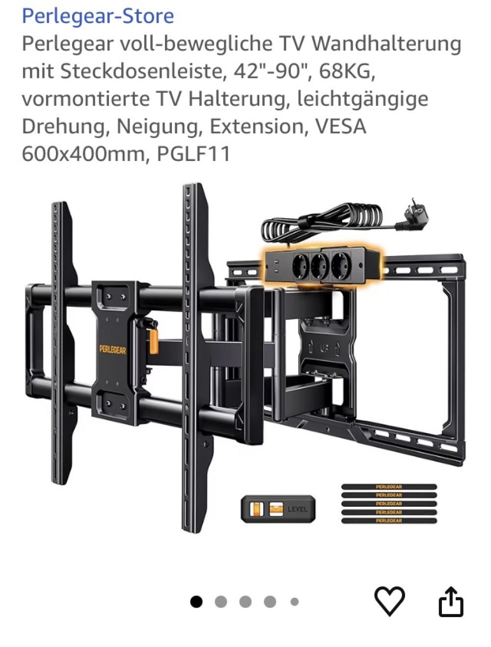 TV Voll Bewegliche Wandhalterung mit Steckdosenleiste NEU!!!!