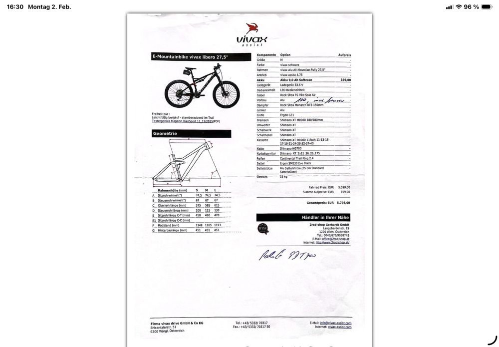 Vivax Libero 27,5" Alu-Moutain-Fully Hybrid Bike