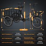 Produktbild 1 von ELEKGO 20 Zoll E Bike Dreirad, 48V 18AH abnehmbare Batterie, Reichweite bis zu 40-60Km Lastenrad 