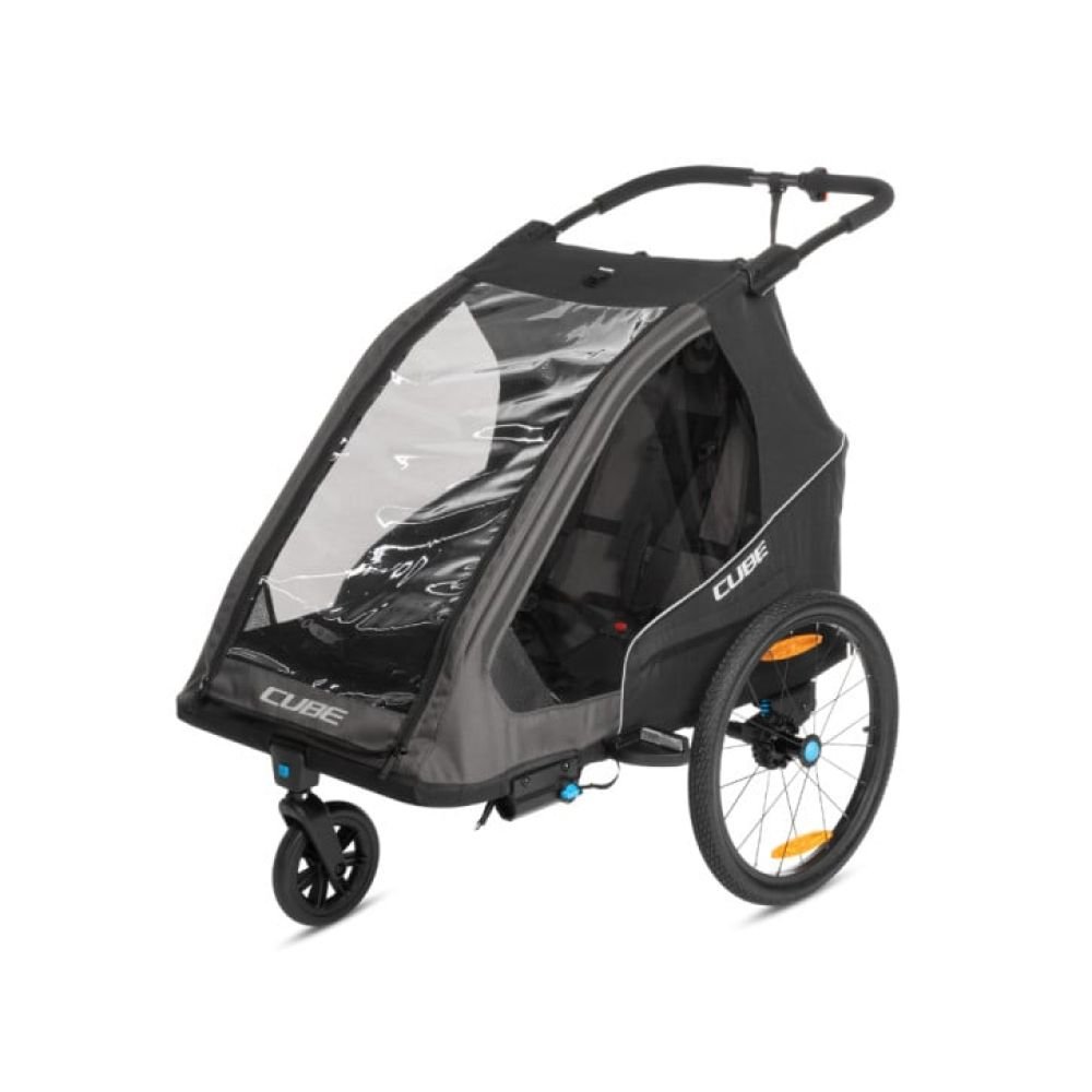 Cube Kinder Fahrradanhänger Double PURE black´n´grey