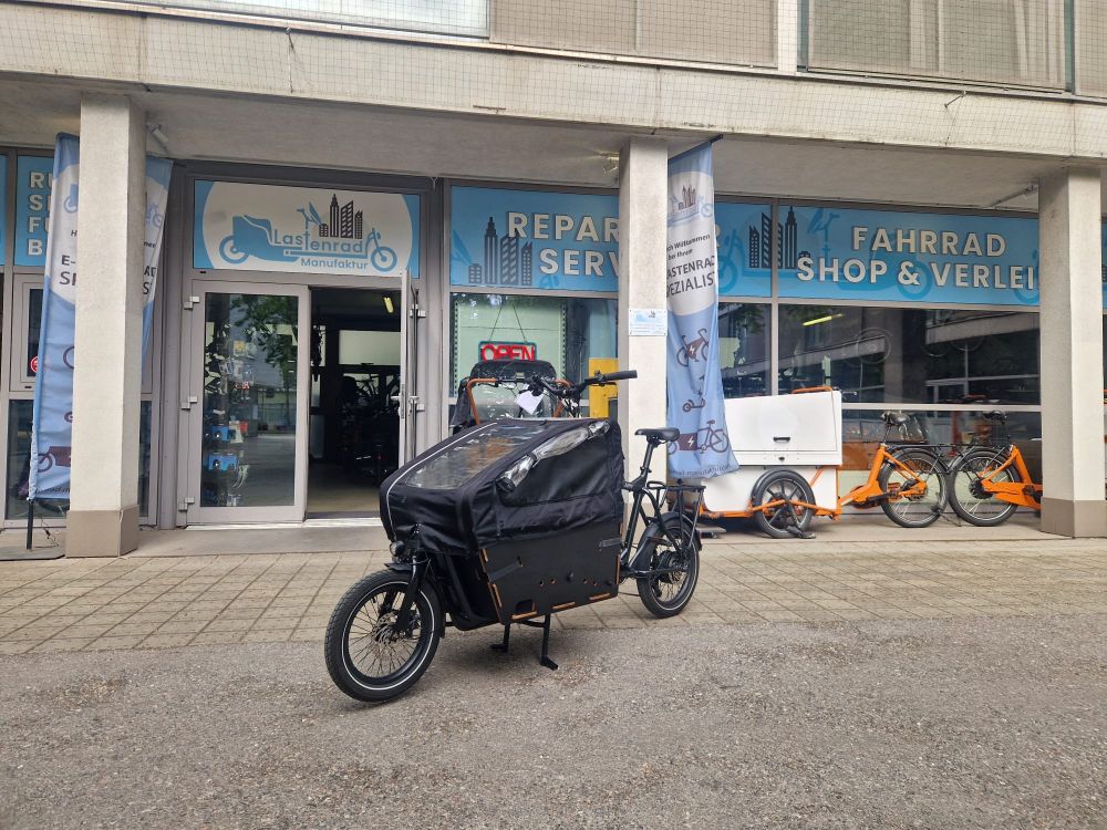 Super Mighty Lastenrad Cargo Bike Kinder Transporter Lastenfahrrad Elektro E-Rad