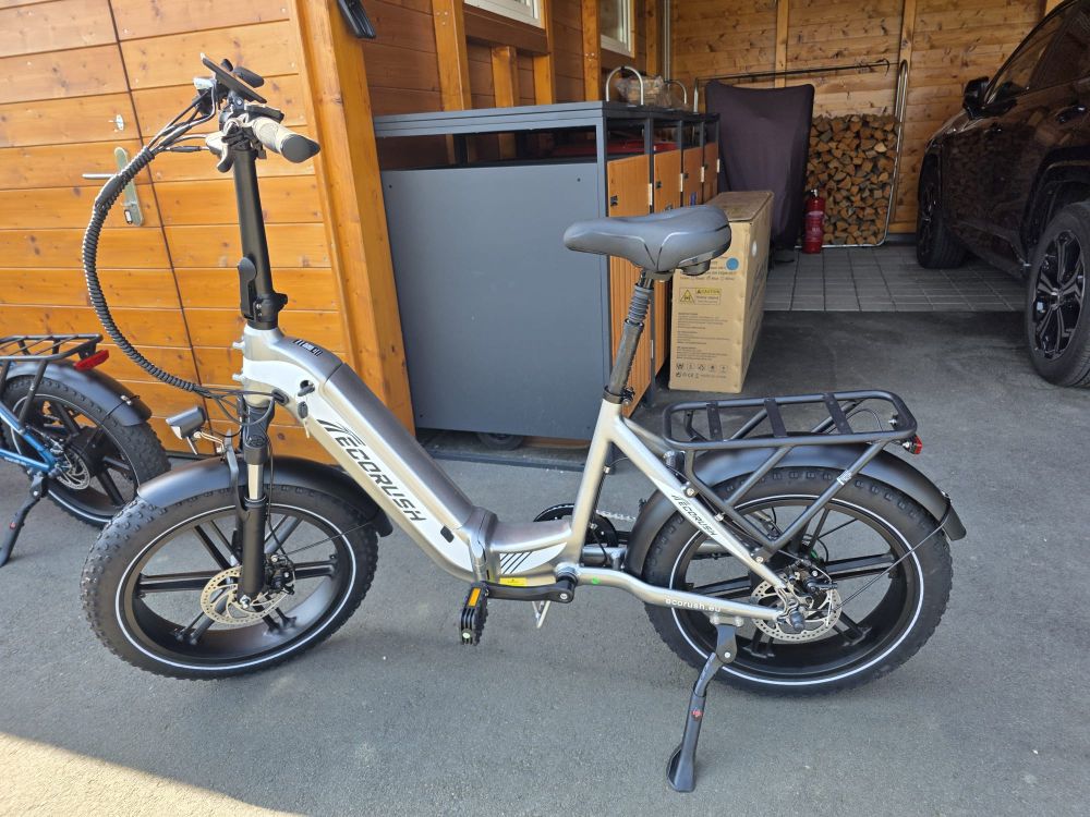 Ecorush R2 E-Bike Elektrofahrrad 20x4 Zoll Faltrad, 499,2 WH, Farbe Gold