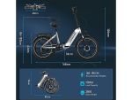 Produktbild 7 von Ecorush R2 E-Bike Elektrofahrrad 20x4 Zoll Faltrad, 499,2 WH, Farbe Gold