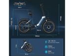 Produktbild 7 von Ecorush R2 E-Bike Elektrofahrrad 20x4 Zoll Faltrad, 499,2 WH, Farbe Blau