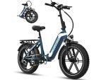 Produktbild 8 von Ecorush R2 E-Bike Elektrofahrrad 20x4 Zoll Faltrad, 499,2 WH, Farbe Blau
