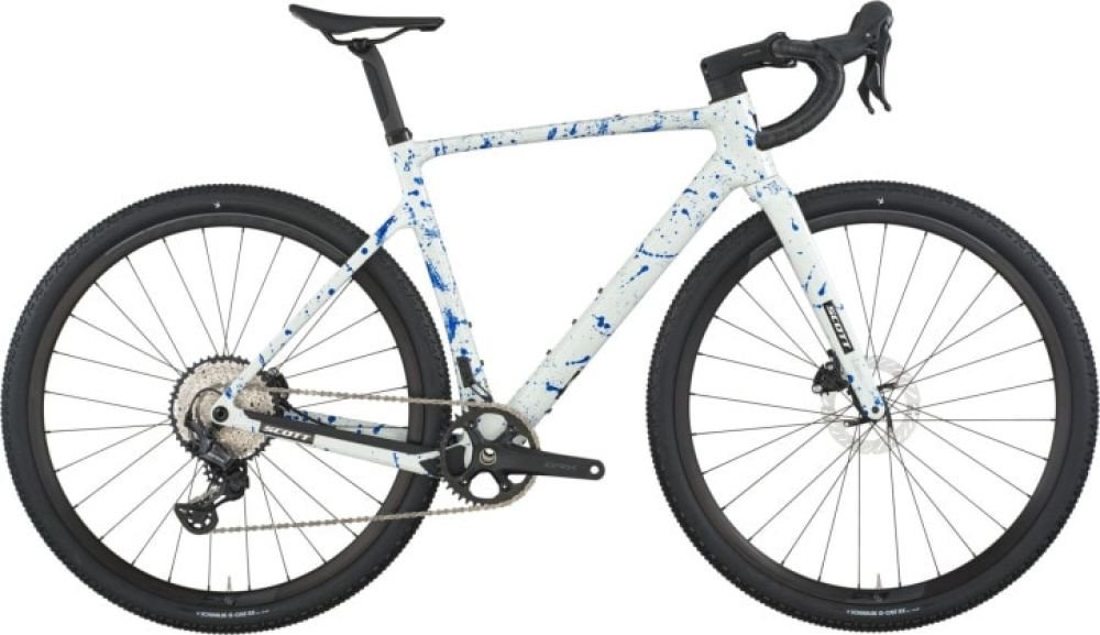 Scott Addict Gravel 30 white/splatter blue 2026 - RH-L