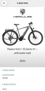 Produktbild 6 von Hercules Pasero SUV I-10 E-Bike – fast neu, nur ca. 125 km, 720 Wh Akku, Brose 90 Nm