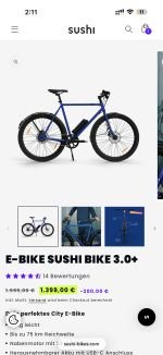Produktbild 1 von E-BIKE SUSHI BIKE 3.0+ (NEU und OVP)